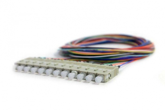 FIB 12 Fiber 900um Pigtail, Multimode 50um OM2, SC/PC, Black, 3 Meters FIB 12 Fiber 900um Pigtail, Multimode 50um OM2, SC/PC, Black, 3 Meters