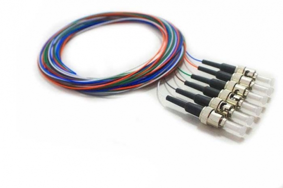 FIB 6 Fiber 900um Pigtail, Multimode 50um OM2, ST/PC, Black Boots, 3 Meters FIB 6 Fiber 900um Pigtail, Multimode 50um OM2, ST/PC, Black Boots, 3 Meters