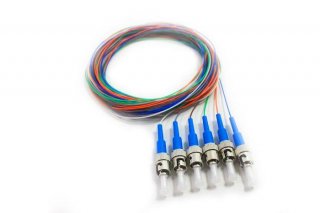 FIB 6 Fiber 900um Pigtails, SM, ST/UPC, Blue Boots, 3 Meters