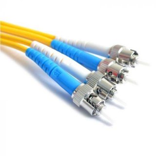 FIB Fiber Optic Patch Cable, ST to ST UPC-UPC, 5 meters, 3mm Duplex SM SMF-28 Ultra Fiber