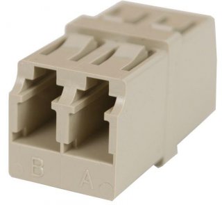 FIB LC MM Duplex Adapter Beige No Flange LC Square (100pk) FIB LC MM Duplex Adapter Beige No Flange LC Square (100pk)