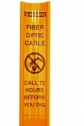 Flexible Fiber Optic Line Marker Post, 3"x6', Black on Orange