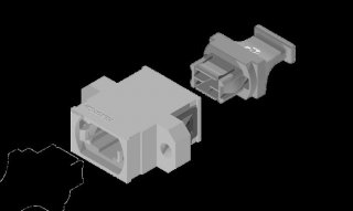 MTP Adapter, Gray, Standard Footprint, Full Flange Aligned MTP Adapter, Gray, Standard Footprint, Full Flange Aligned