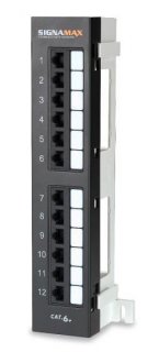 SIGNAMAX Copper Patch Panel 12-Port Category 6 with 89D Bracket