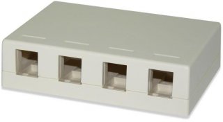 SIGNAMAX Keystone Surface-Mount Multimedia Box 4 Port Light Ivory