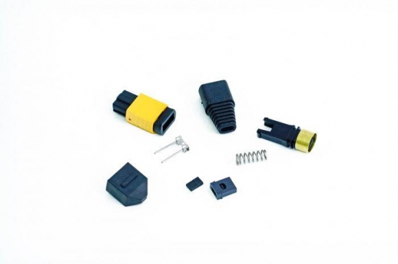 US Conec MTP Connector Singlemode 12 Fiber APC Elite Oval Ribbon Mustard, Male US Conec MTP Connector Singlemode 12 Fiber APC Elite Oval Ribbon Mustard, Male