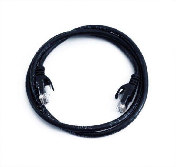 FIB Copper Cat 6 Patch Cable with Boots 15ft Black