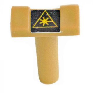 FIB Dust Cap Mating Sleeve Adapter LC with Warning Label Beige Square Head - 100 Pack