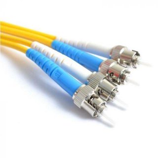 FIB Fiber Optic Patch Cable, ST to ST UPC-UPC, 10 meters, 3mm Duplex SM SMF-28 Ultra Fiber