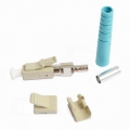 FIB LC Connector Simplex Multimode 50um OM3 3mm Aqua Boot, 100 Pack