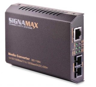 Signamax Media Converter SC Singlemode 10/100/1000BaseT/TX to 1000 Base SXED 10km 110V