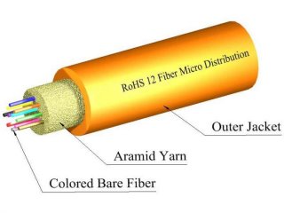 TLC 12 Fiber MM 62.5 InfiniCor 300 Micro Distribution Fiber Optic Cable Riser Orange TLC 12 Fiber MM 62.5 InfiniCor 300 Micro Distribution Fiber Optic Cable Riser Orange