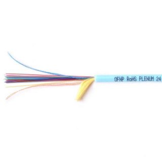 TLC 24 Fiber MM 50um OM4 High Density Fiber Optic Cable Plenum Aqua 2.95mm OD TLC 24 Fiber MM 50um OM4 High Density Fiber Optic Cable Plenum Aqua 2.95mm OD