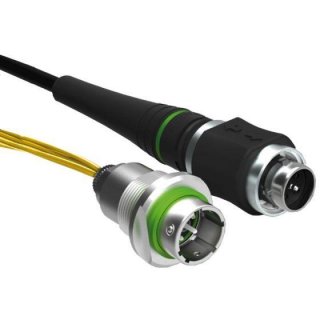 FIB Blue Fisher 4-Channel Jam-Nut Receptacle - ST, Singlemode, 2 Feet