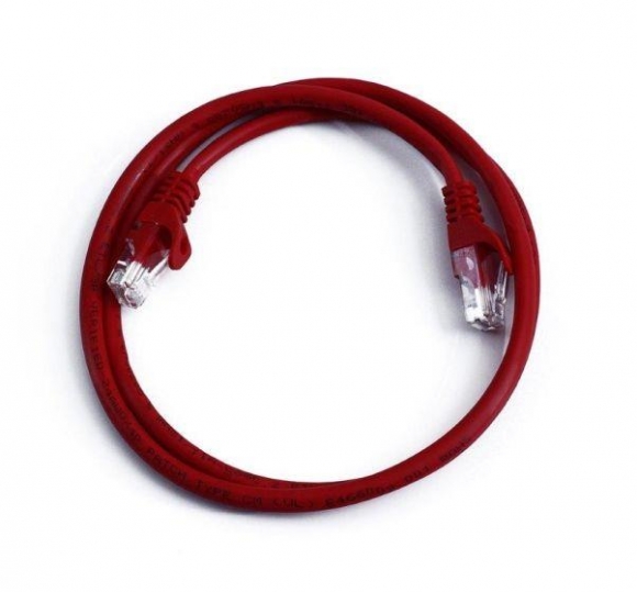 FIB Copper Cat 5e Patch Cable with Boots 25ft Red