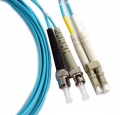 FIB Fiber Optic Patch Cable, LC PC to ST PC, 5 meters, 1.6mm Duplex MM ClearCurveOM3 Fiber