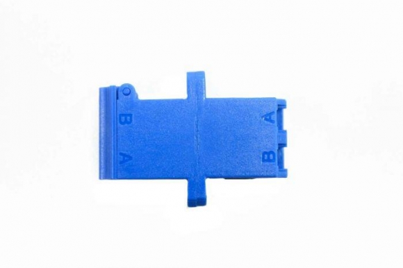 FIB LC Adapter Duplex Blue Singlemode - with Flange, Style 3 with Shutter, SC Footprint