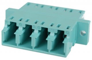 FIB LC Adapter Quad Aqua Multimode - No Flange, SC Duplex Footprint FIB LC Adapter Quad Aqua Multimode - No Flange, SC Duplex Footprint