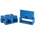FIB SC Adapter Duplex Blue Singlemode - No Flange, Style 5 with Shutter