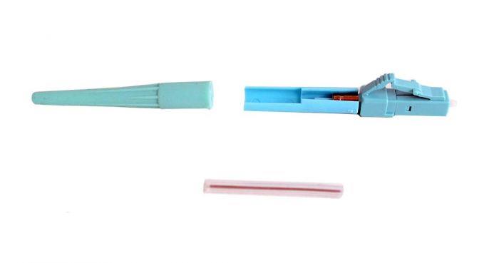 FIB Splice-On Connector LC PC Multimode Cheetah 50um OM3 900um Aqua 100 Pack