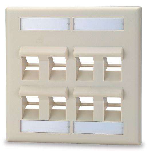 SIGNAMAX Keystone Faceplate 8 Port Double Gang with Labeling Windows Light Ivory SIGNAMAX Keystone Faceplate 8 Port Double Gang with Labeling Windows Light Ivory
