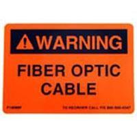Sticky Back Fiber Optic Warning Label, 2-3/4" x 4", Black on Orange