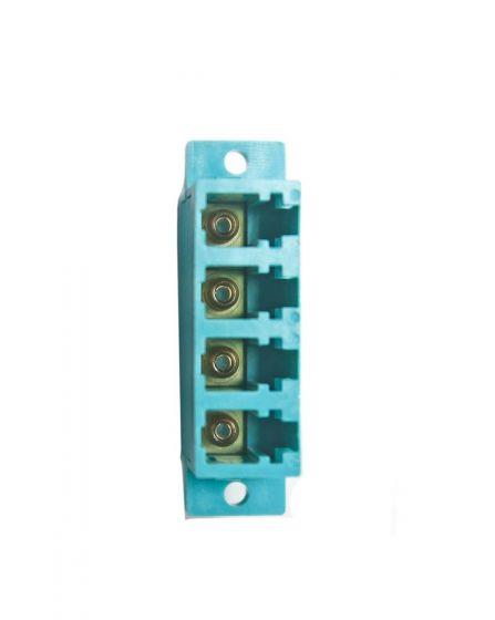 FIB LC 10Gig Adapter Quad Aqua Multimode - with Flange, Style3, SC Duplex Footprint