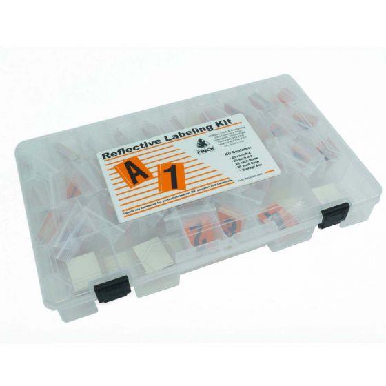 Reflective Number and Letter Labeling Kit, Black on Orange