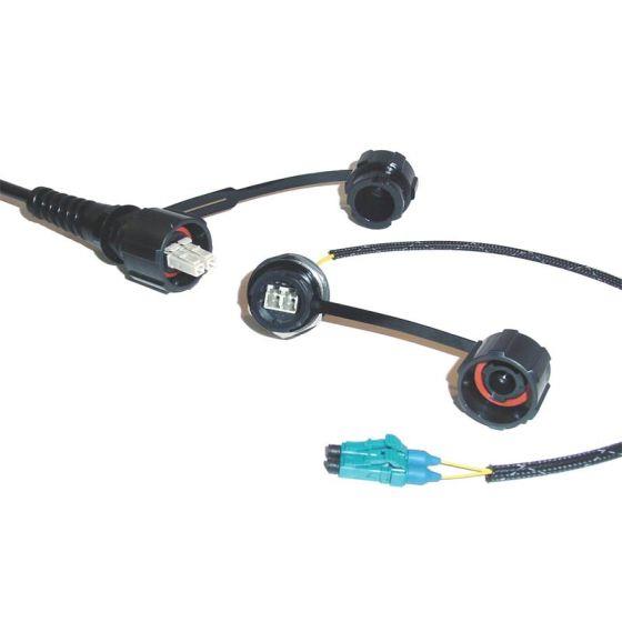 FIB Blue ODVA LC MM In-Line Adapter with Dust Cap FIB Blue ODVA LC MM In-Line Adapter with Dust Cap