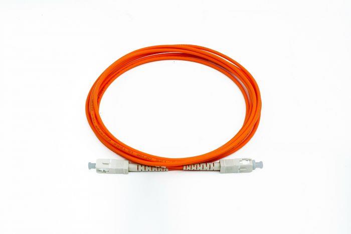 FIB Fiber Optic Patch Cable, SC PC to SC PC, 3 meters, 3mm Simplex MM ClearCurveOM2 Fiber