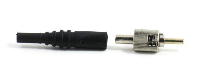 FIB ST Connector Multimode 127um Stainless Ferrule 3mm Black Boot
